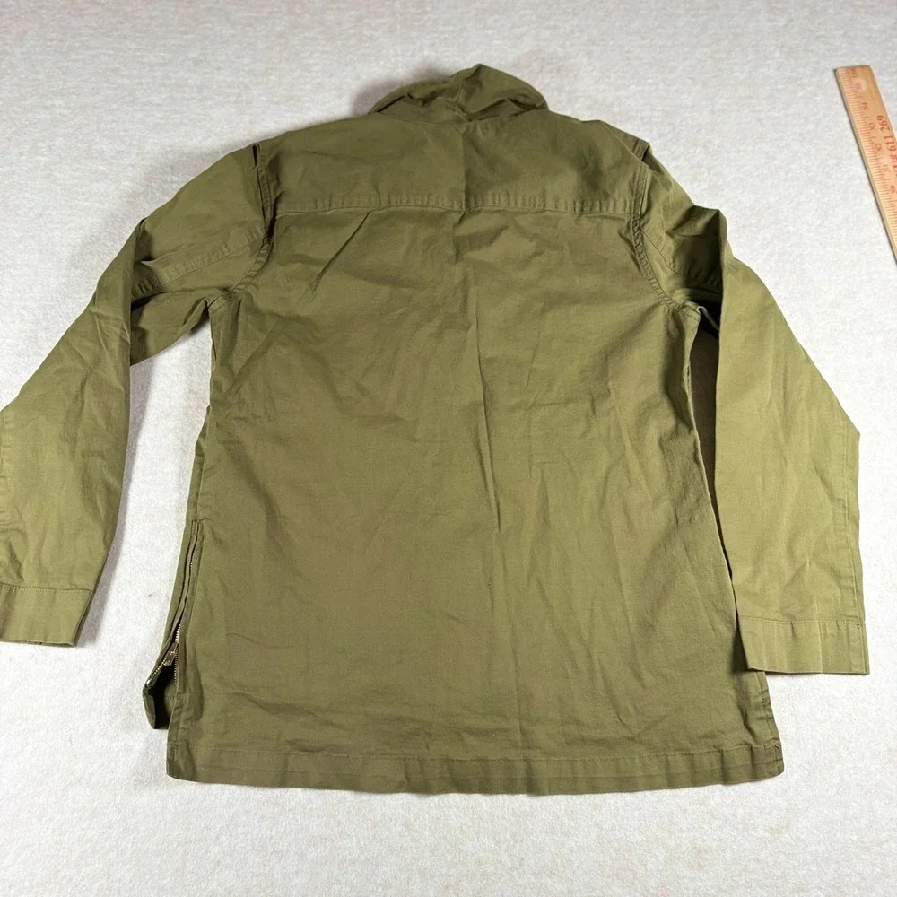 Elliott Lauren Olive Utility Jacket Womens 6 USA Made Button Front Coat